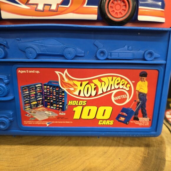 Hot Wheels Vintage 1997 100 Car Rolling Carrying Case W/Extended Handle No Cars - Picture 3 of 12